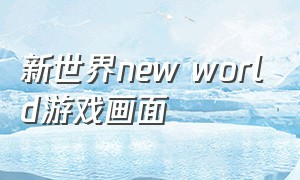 新世界new world游戏画面（new world游戏简介）