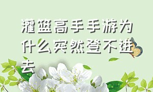 灌篮高手手游为什么突然登不进去