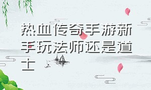 热血传奇手游新手玩法师还是道士