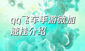 qq飞车手游微加速挂介绍