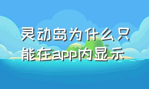 灵动岛为什么只能在app内显示