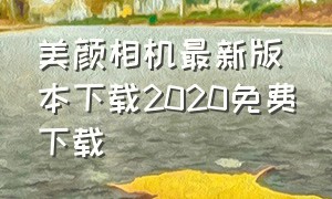 美颜相机最新版本下载2020免费下载