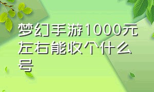 梦幻手游1000元左右能收个什么号