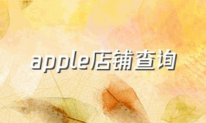 apple店铺查询