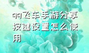 qq飞车手游分享按键设置怎么使用