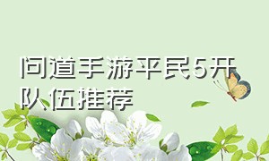 问道手游平民5开队伍推荐