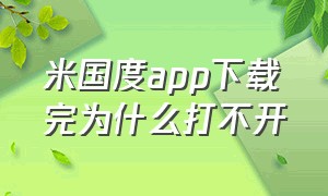 米国度app下载完为什么打不开