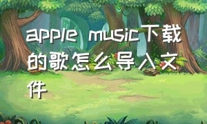 apple music下载的歌怎么导入文件