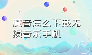 魔音怎么下载无损音乐手机