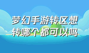 梦幻手游转区想转哪个都可以吗（梦幻手游转区后怎么才能快速转区）