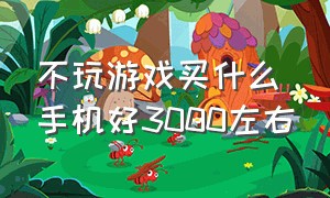 不玩游戏买什么手机好3000左右