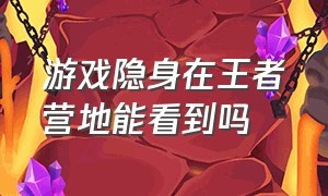 游戏隐身在王者营地能看到吗（王者游戏中隐身营地会显示在线吗）