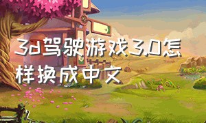 3d驾驶游戏3.0怎样换成中文