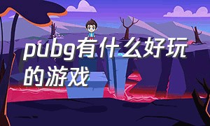 pubg有什么好玩的游戏