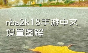 nba2k18手游中文设置图解