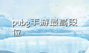 pubg手游最高段位