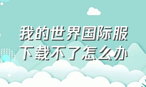 我的世界国际服下载不了怎么办（我的世界国际服下载太慢了怎么办）