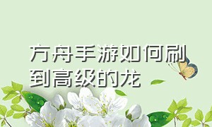 方舟手游如何刷到高级的龙（方舟手游怎么刷出450级的龙）