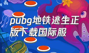 pubg地铁逃生正版下载国际服