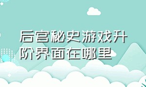 后宫秘史游戏升阶界面在哪里