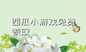 西瓜小游戏免费领取（西瓜小游戏的入口在哪）