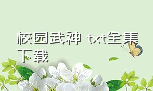 校园武神 txt全集下载