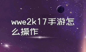 wwe2k17手游怎么操作（wwe2k17操作方式如何设置手机版）