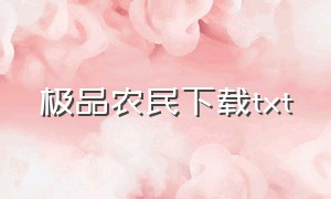 极品农民下载txt