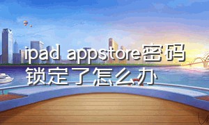 ipad appstore密码锁定了怎么办