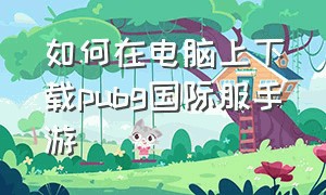 如何在电脑上下载pubg国际服手游