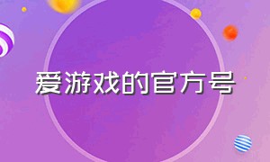 爱游戏的官方号