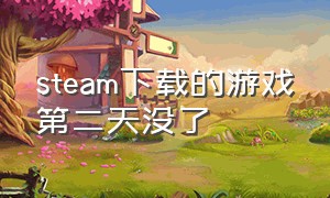 steam下载的游戏第二天没了