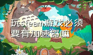 玩steam游戏必须要有加速器嘛（玩steam里面的游戏都要加速器吗）