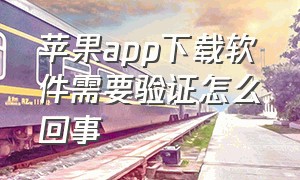 苹果App下载软件需要验证怎么回事