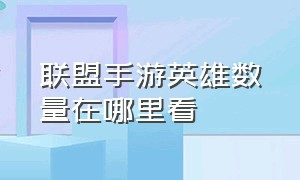 联盟手游英雄数量在哪里看（英雄联盟手游蒙多）