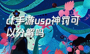 cf手游usp神罚可以分解吗