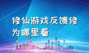 修仙游戏反馈修为哪里看