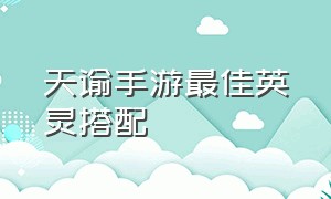 天谕手游最佳英灵搭配（天谕手游官网）