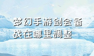 梦幻手游剑会备战在哪里调整