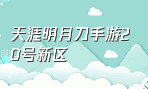 天涯明月刀手游20号新区