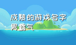 成熟的游戏名字男霸气