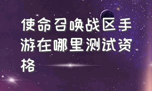 使命召唤战区手游在哪里测试资格（使命召唤战区手游官网）