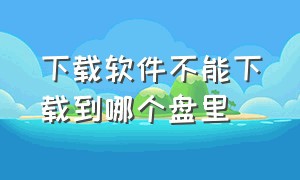 下载软件不能下载到哪个盘里