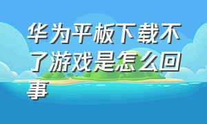 华为平板下载不了游戏是怎么回事