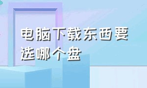 电脑下载东西要选哪个盘