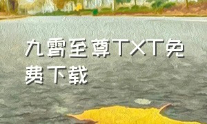 九霄至尊TXT免费下载