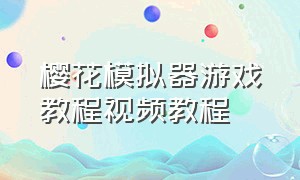 樱花模拟器游戏教程视频教程