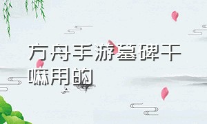 方舟手游墓碑干嘛用的