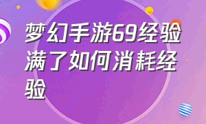 梦幻手游69经验满了如何消耗经验（梦幻手游69级怎么加物理点）