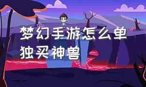 梦幻手游怎么单独买神兽